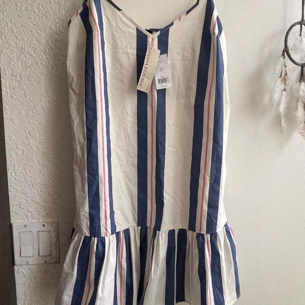 Banana Republic Blue and White Sleeveless Sundress - Picture 1 of 5